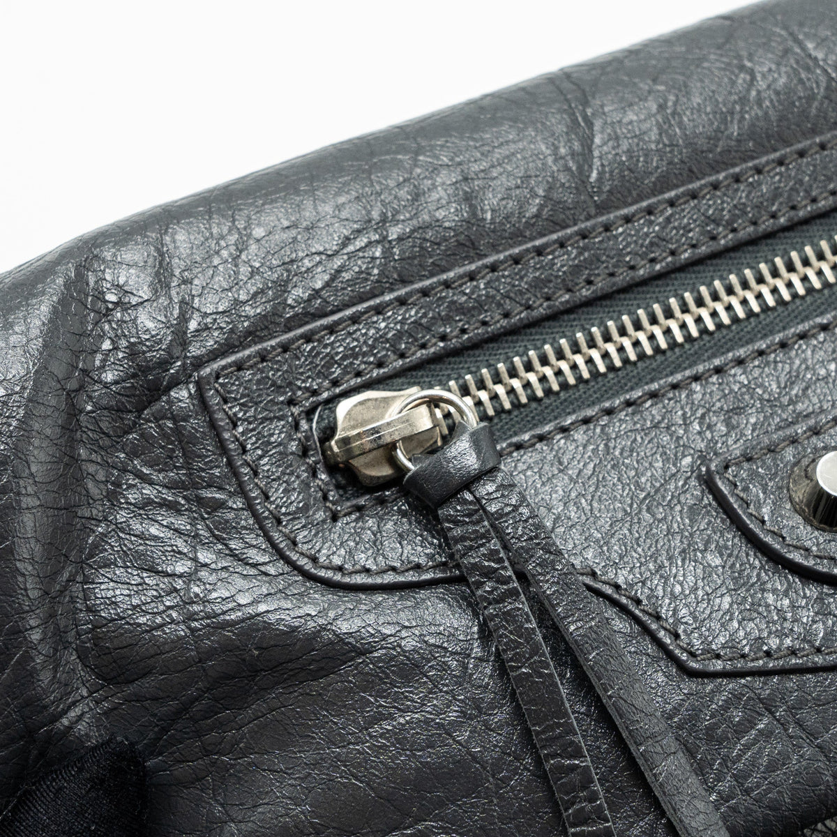 balenciaga City Fold Clutch/ Shoulder Bag Dark Grey SHW