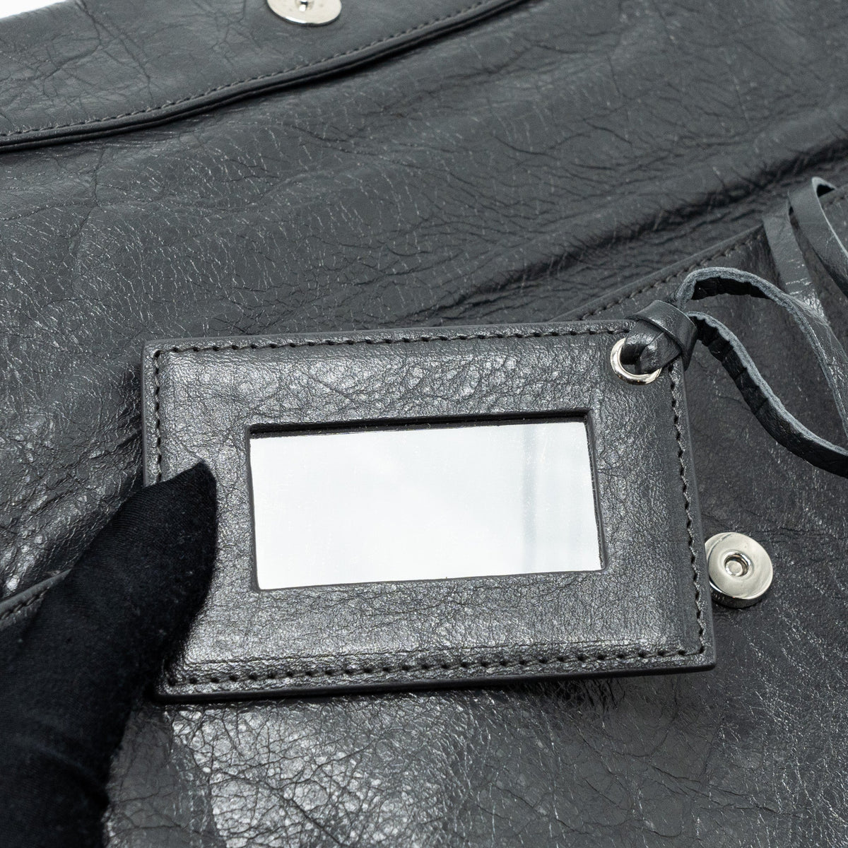 balenciaga City Fold Clutch/ Shoulder Bag Dark Grey SHW
