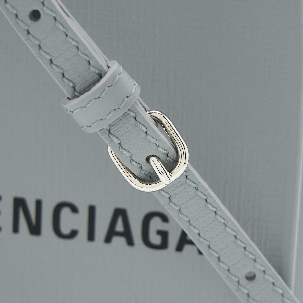 balenciaga Mini Shopping Phone Pouch Grey SHW
