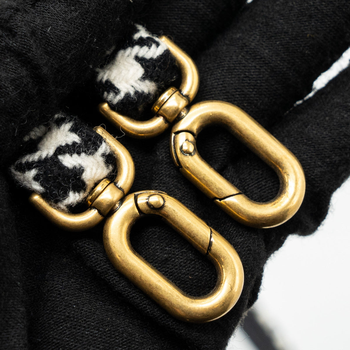 balenciaga Hourglass S Wool Houndstooth Black/White GHW