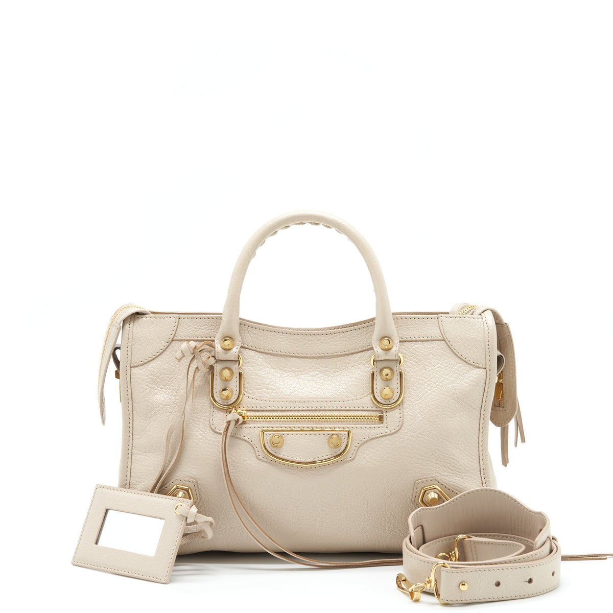 balenciaga Mini City Bag Beige GHW