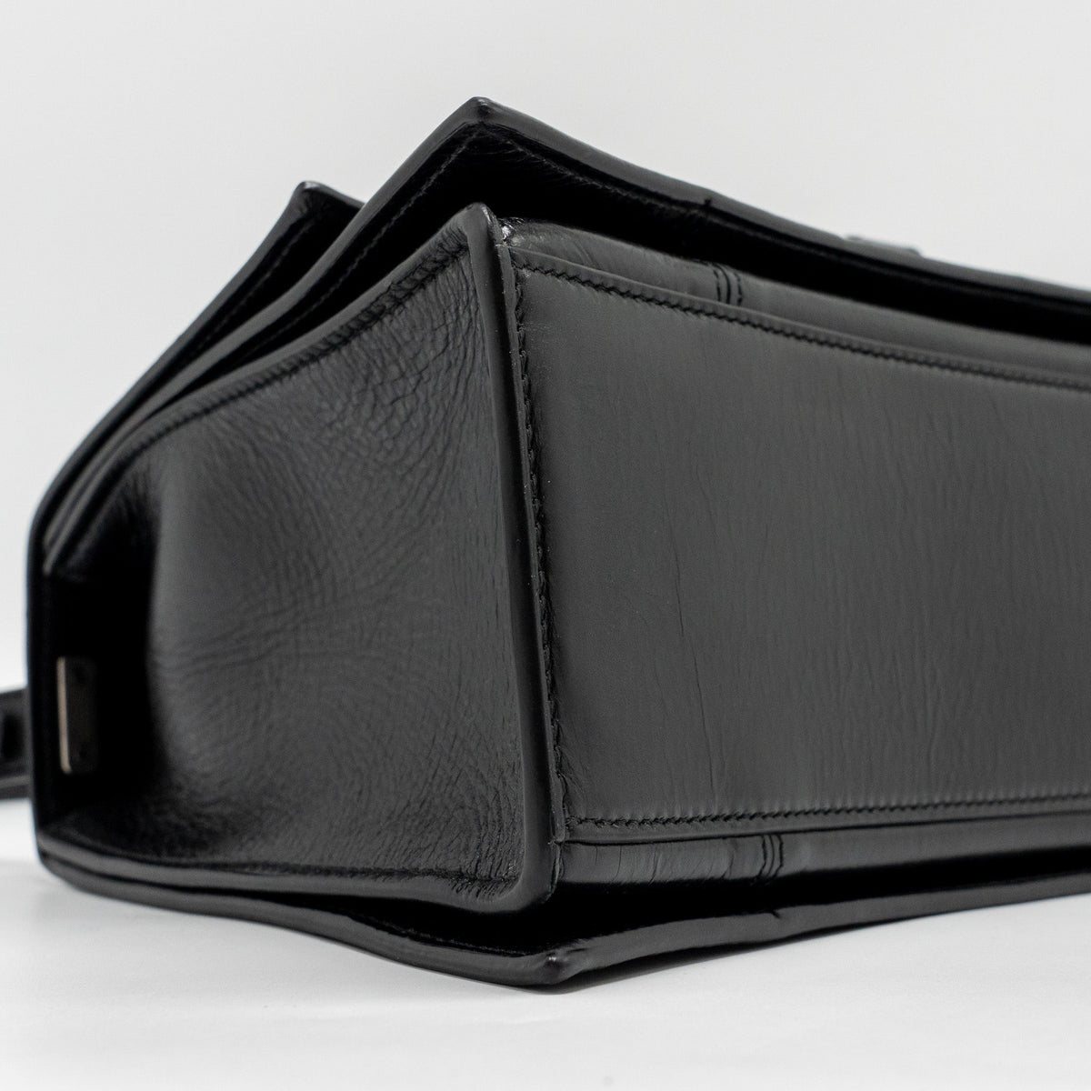 balenciaga Medium Crush Shoulder Bag Calfskin Leather Black SHW