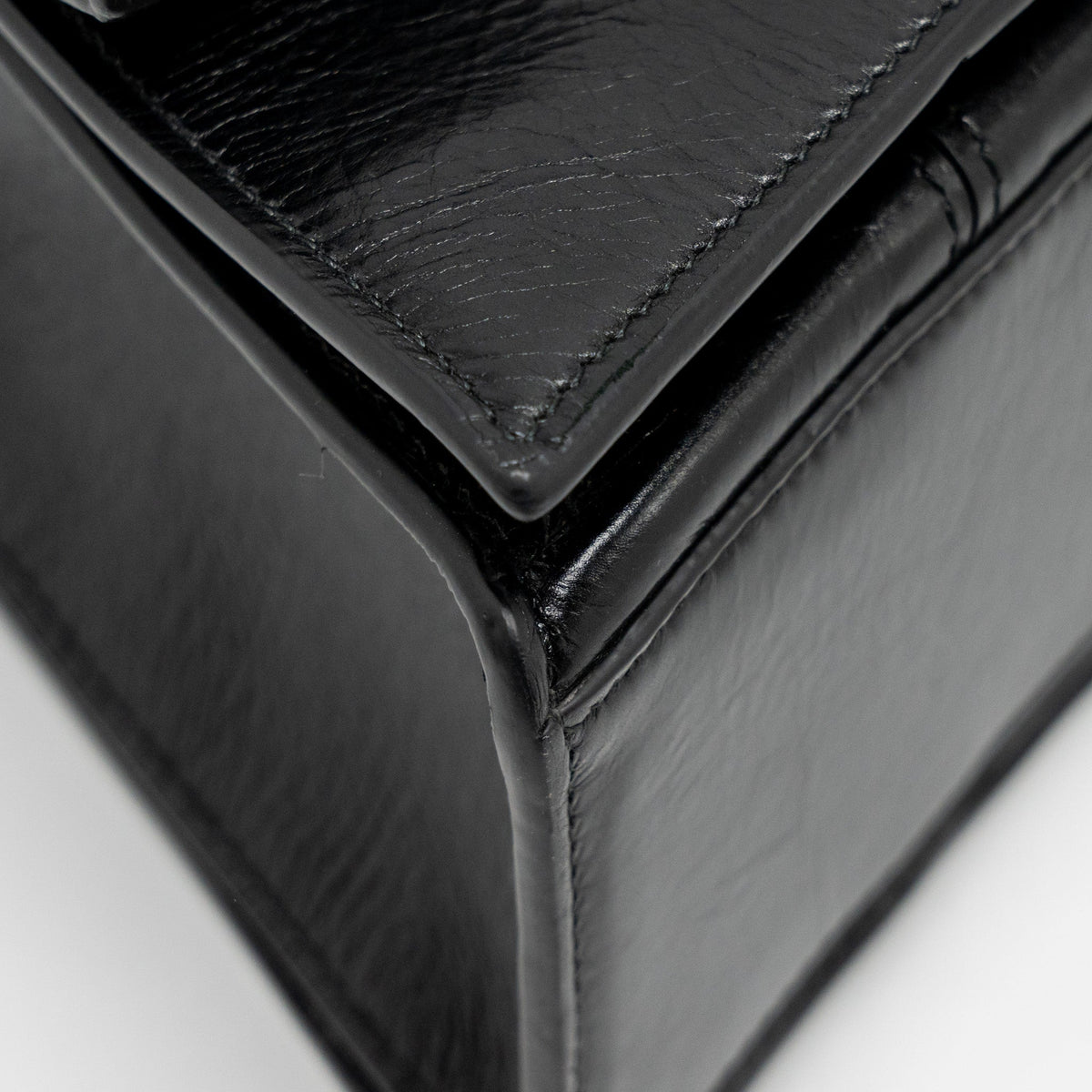 balenciaga Medium Crush Shoulder Bag Calfskin Leather Black SHW