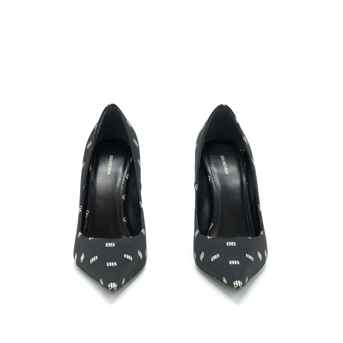 balenciaga Size 36 Satin BB Knife Heels Black