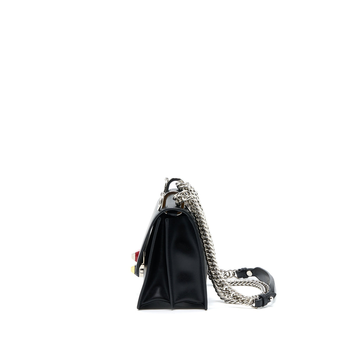Top quality Fendi Kan I Calfskin Black SHW With An Extra Bag Charm