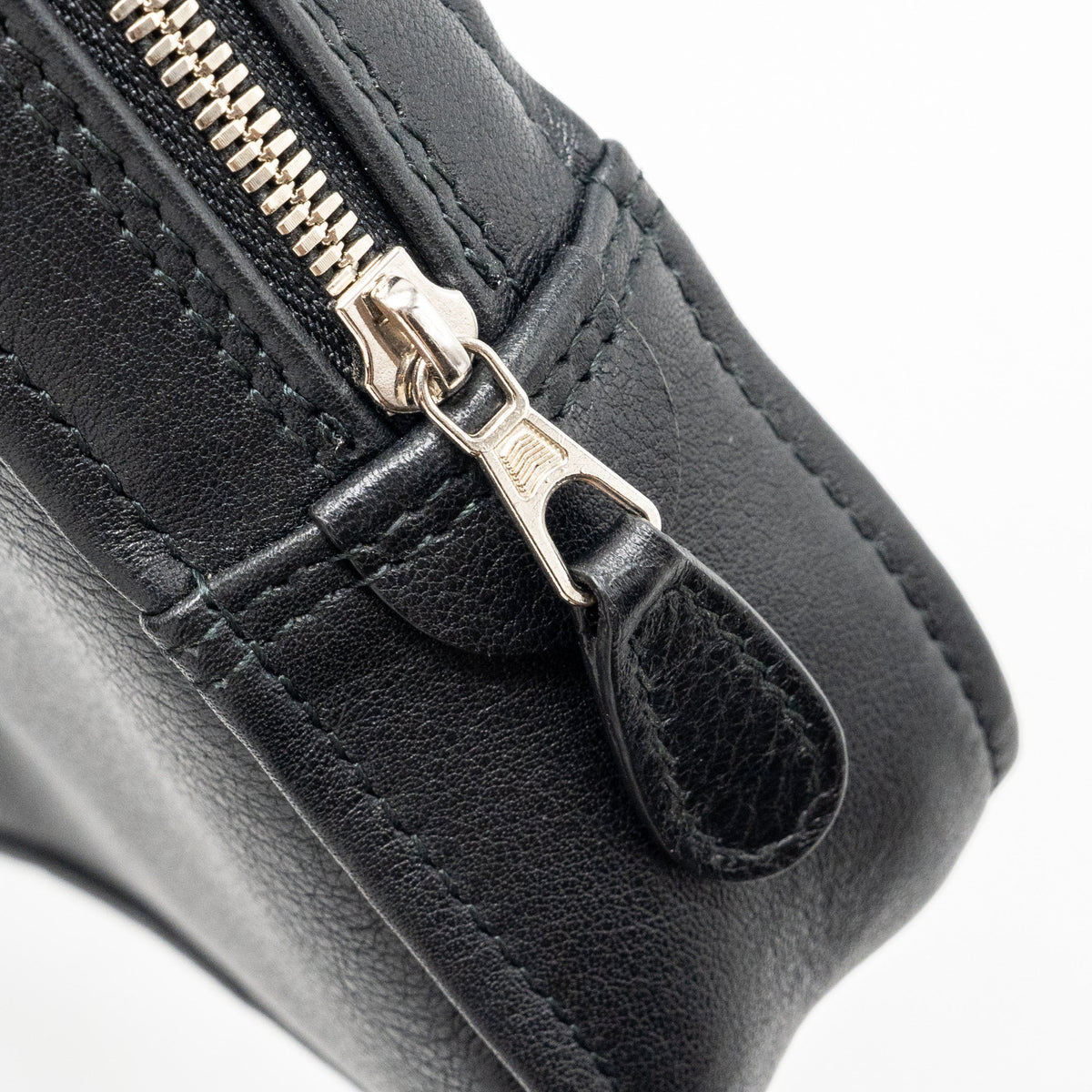 balenciaga triangle zip clutch calfskin black SHW