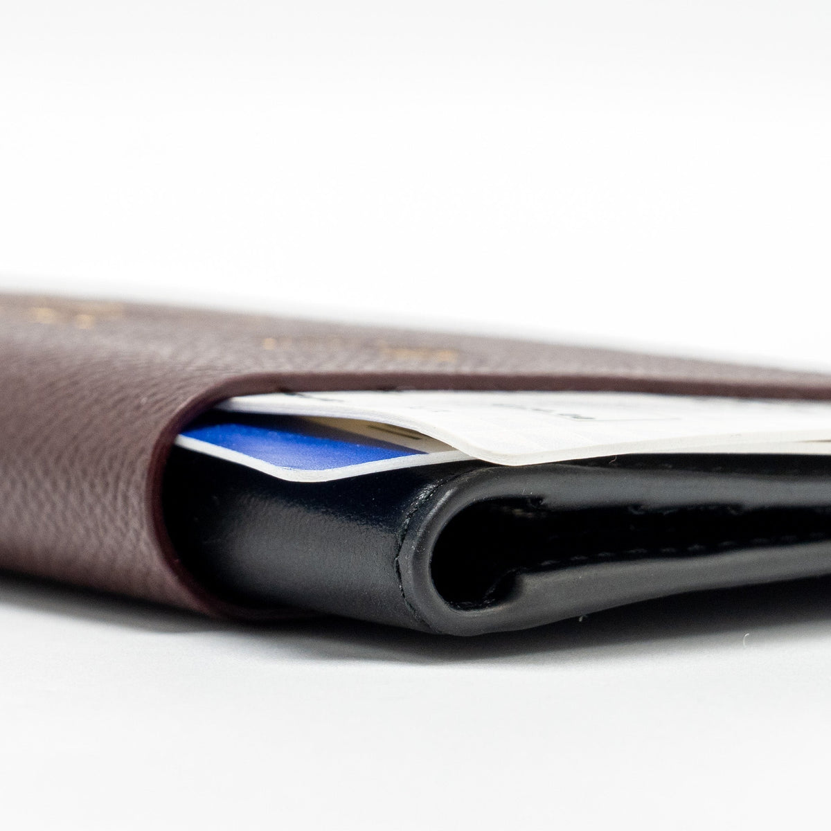 balenciaga Passport Long wallet 2 tickets calfskin dark red