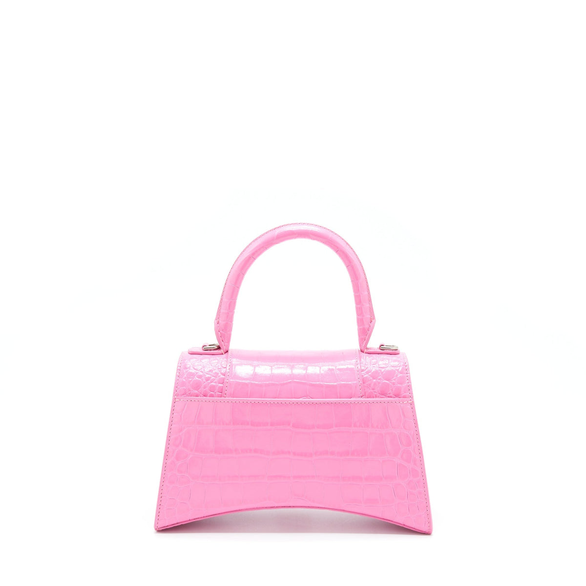 balenciaga Hourglass Croc Embossed Pink SHW