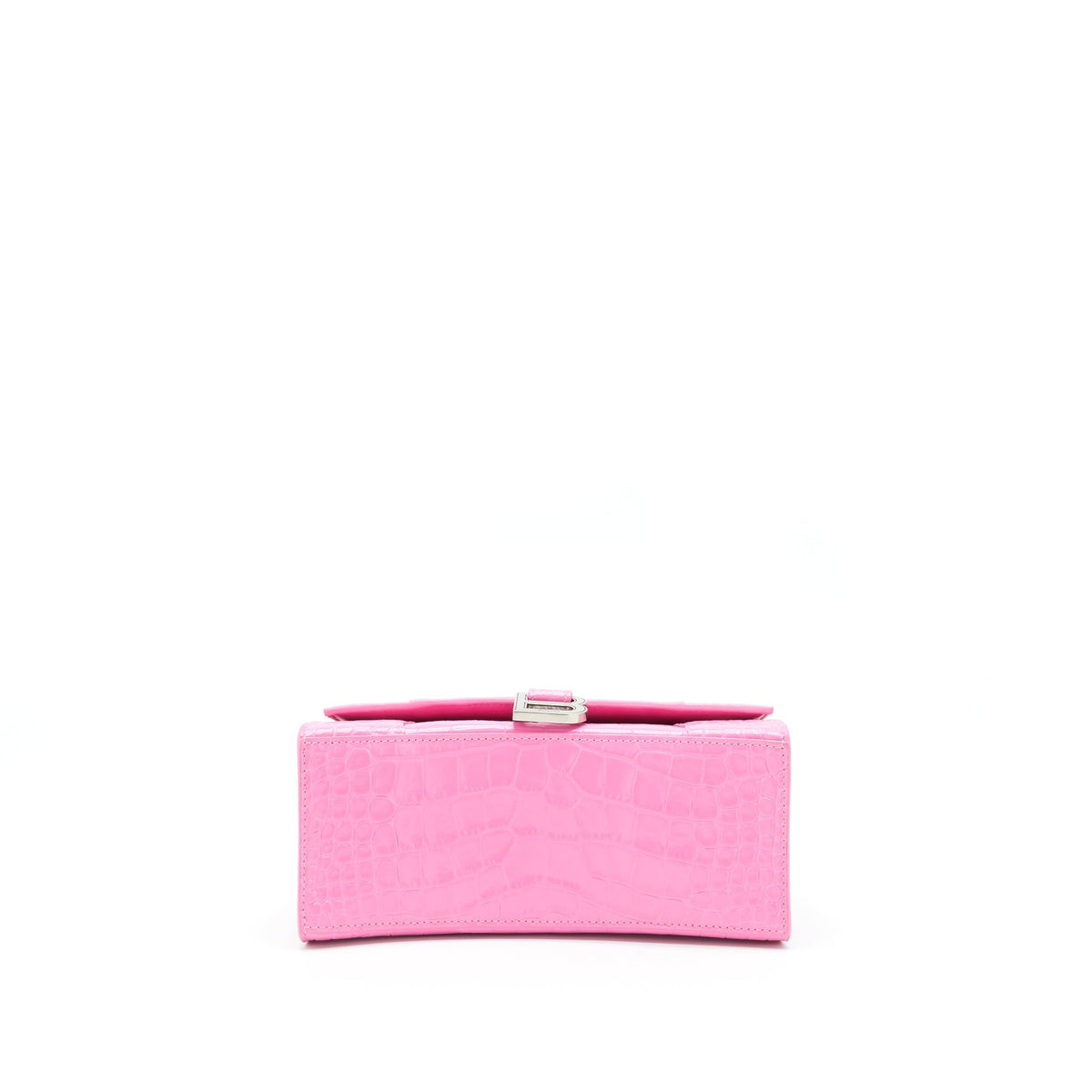 balenciaga Hourglass Croc Embossed Pink SHW