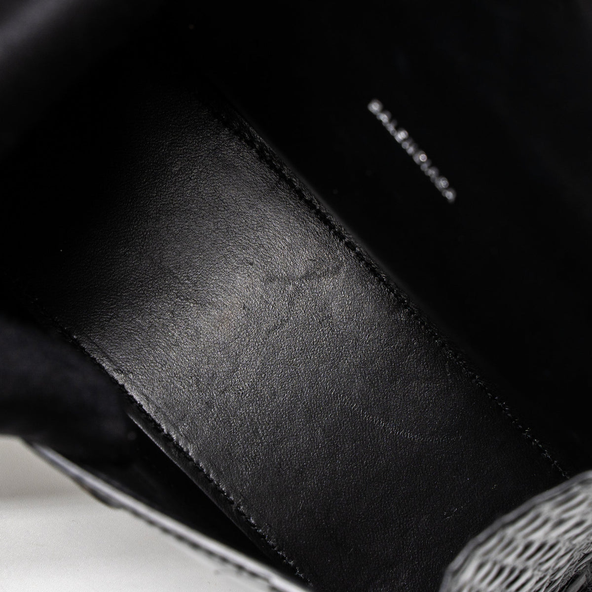 balenciaga Hourglass XS Croc-Embossed Calfskin So Black