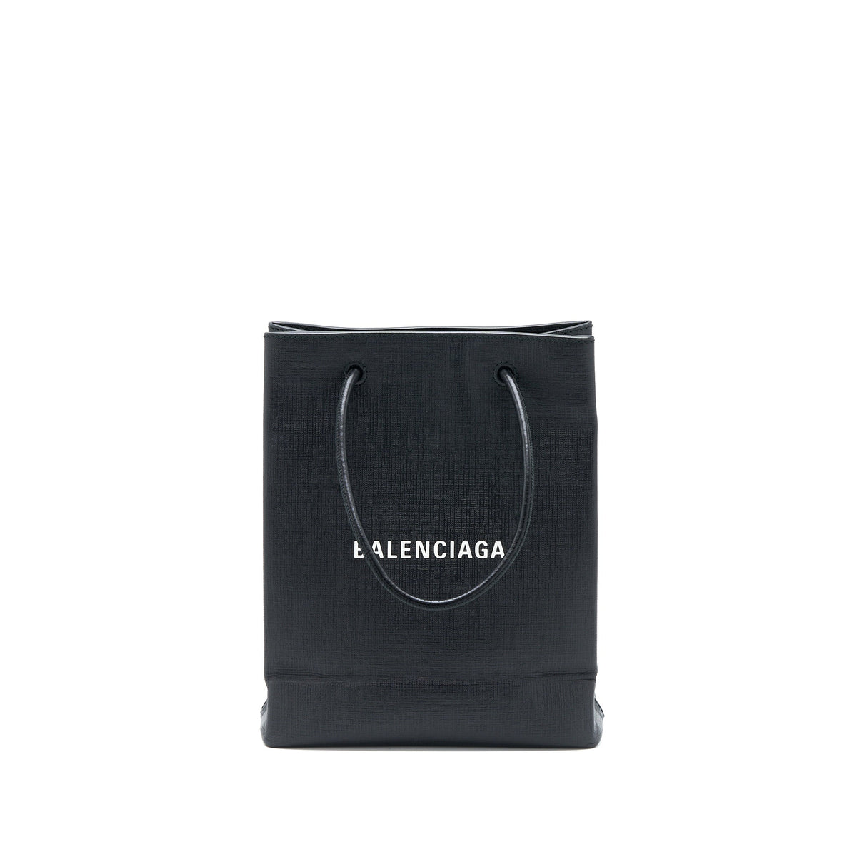 balenciaga Top Handle Shopping Tote Bag Calfskin Black SHW