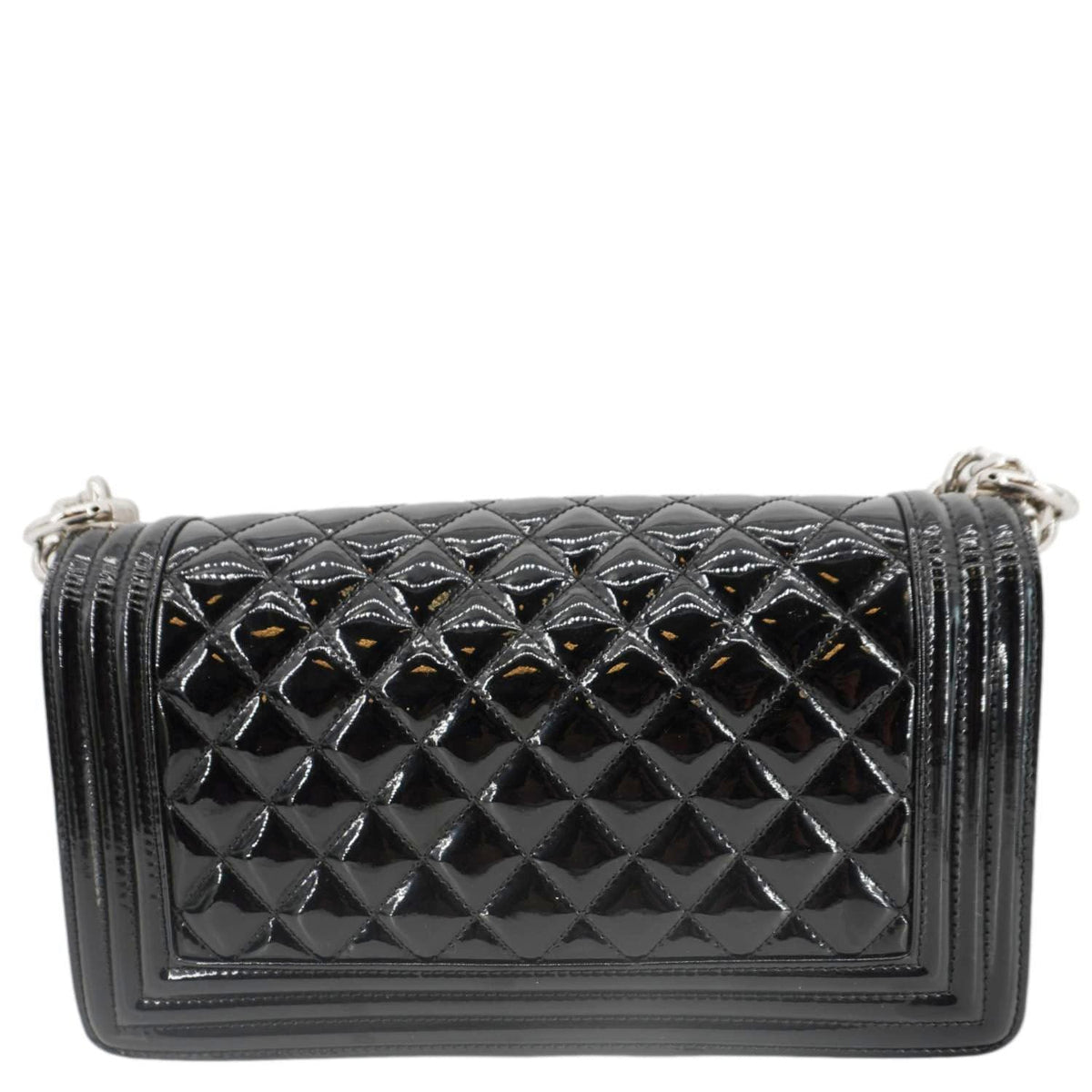 Chanel Boy Flap Medium Plexiglass Patent Leather Crossbody Bag Black