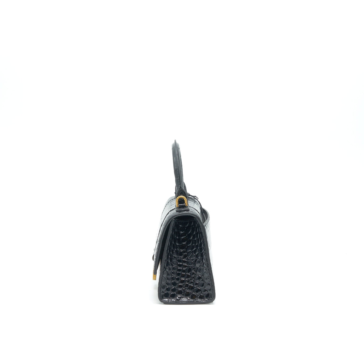 balenciaga Hourglass XS Embossed calfksin black GHW