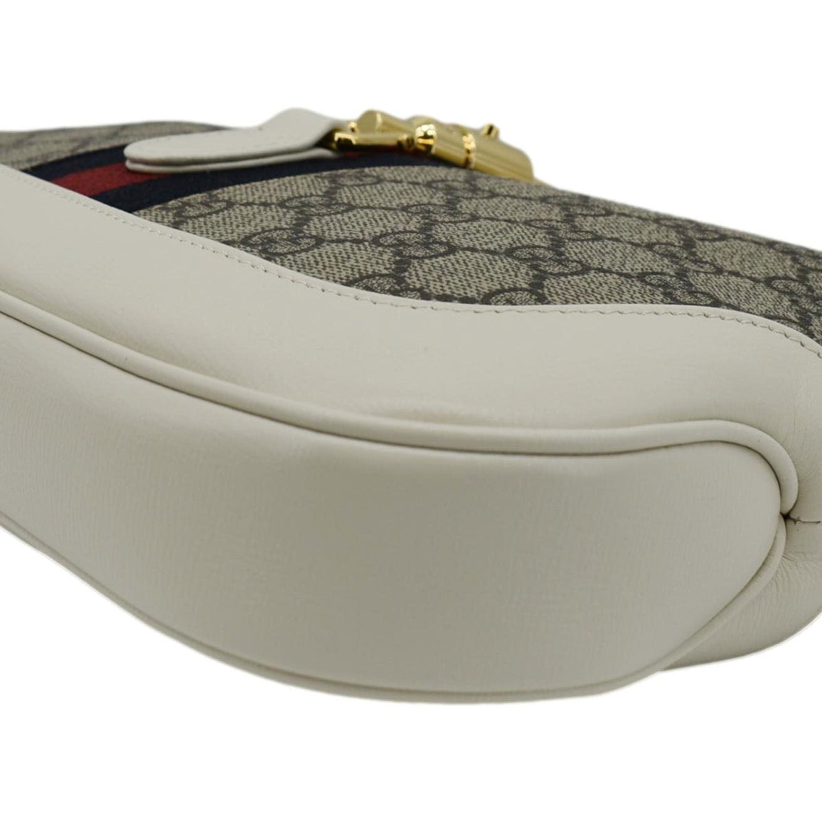 GUCCI Jackie 1961 Small GG Supreme Canvas Leather Shoulder Bag Beige 636706