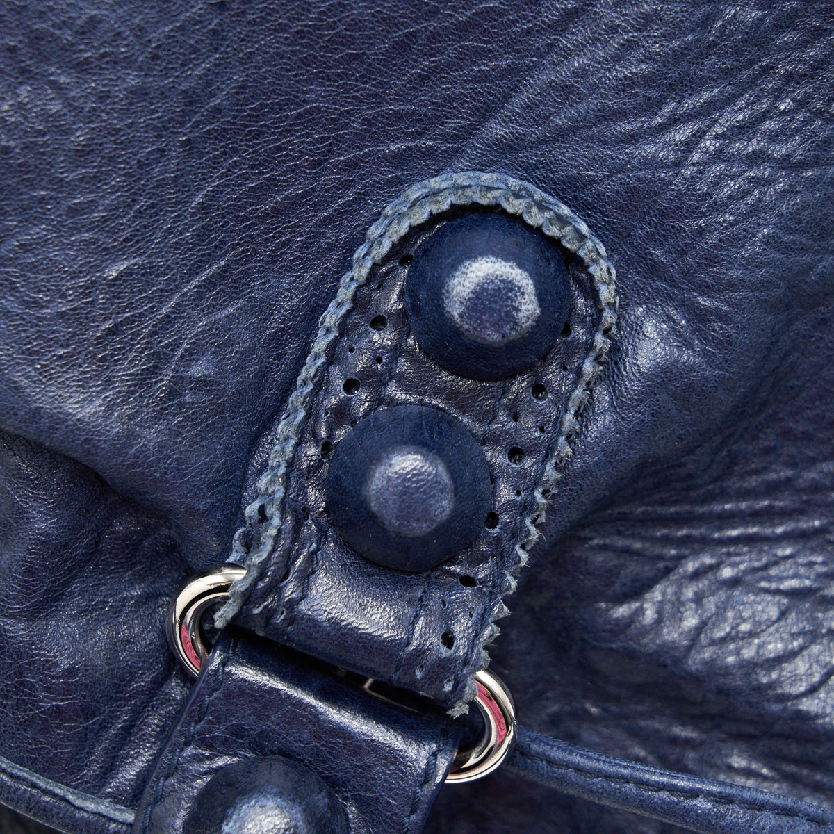 balenciaga Giant Pompon Bucket Bag Navy