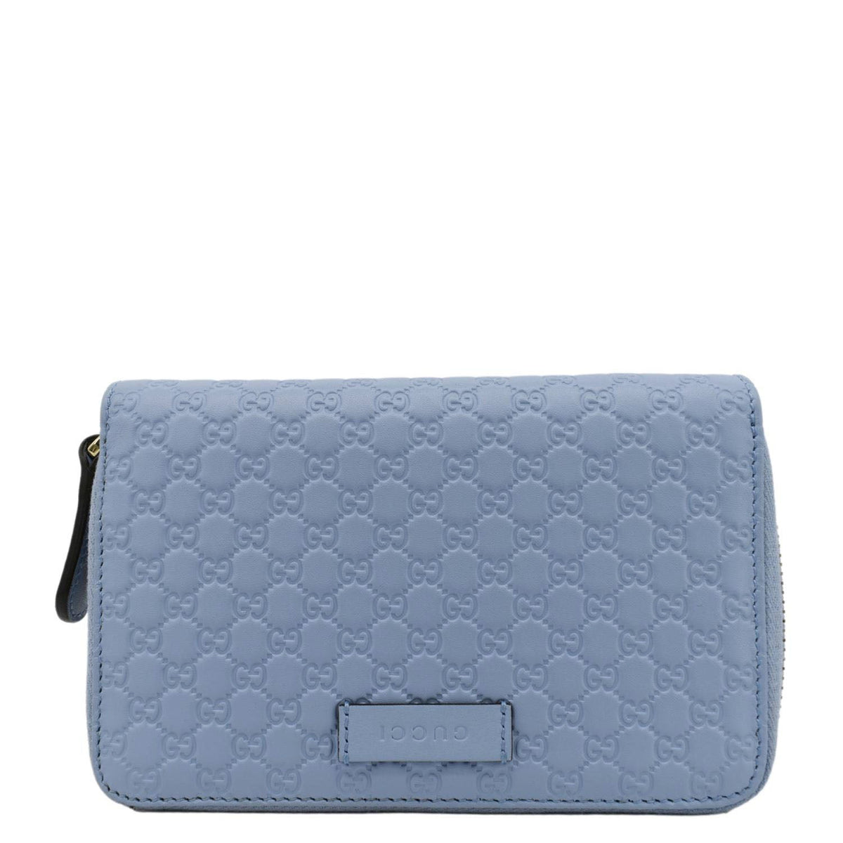 GUCCI Zip Around Soft Microguccissima Leather Wallet Light Blue 449423