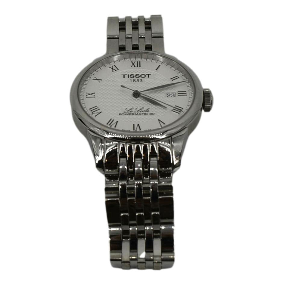 TISSOT Le Locle Powermatic 80 Date SS Watch Silver Dial 39MM