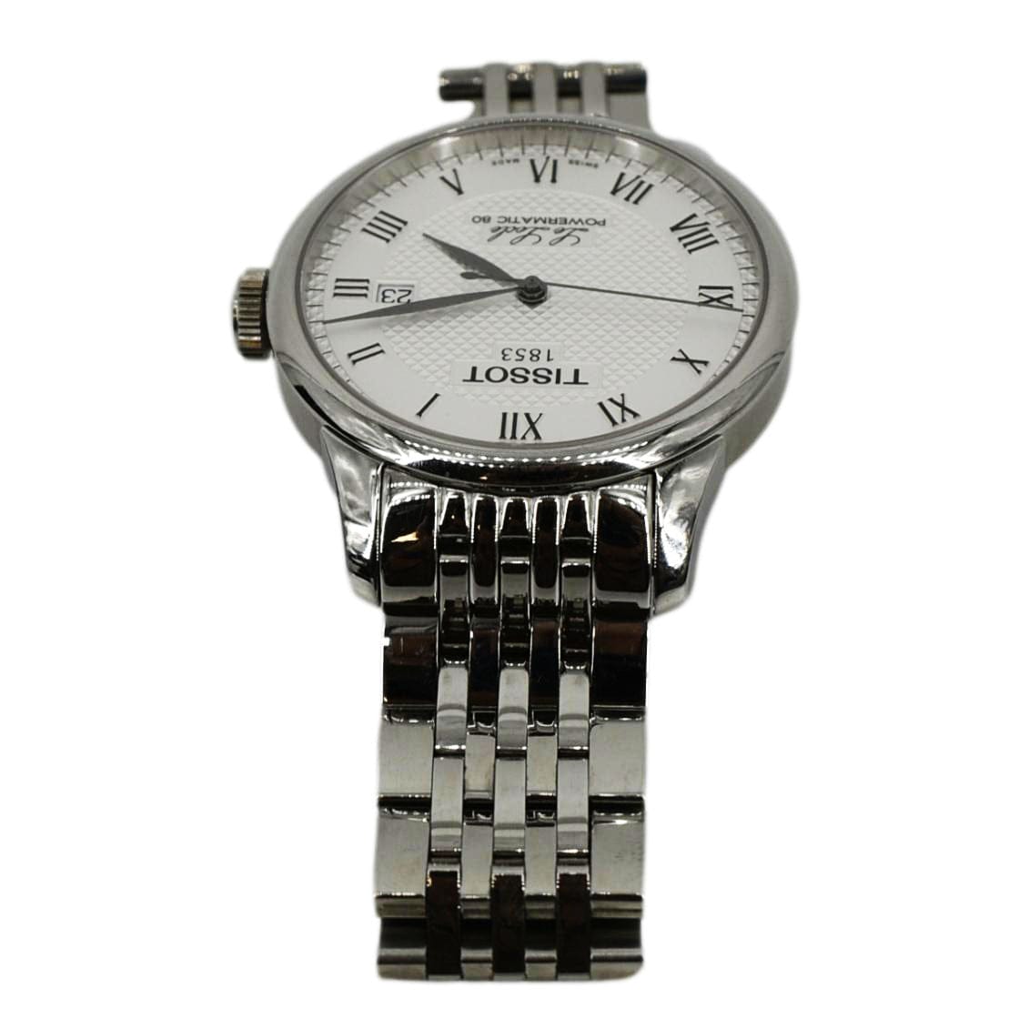 TISSOT Le Locle Powermatic 80 Date SS Watch Silver Dial 39MM