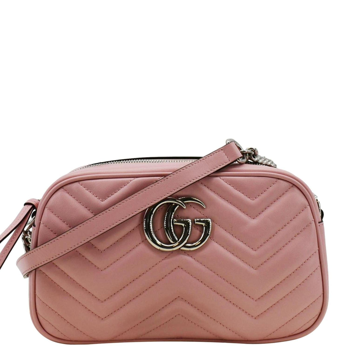 GUCCI GG Marmont Matelasse Leather Crossbody Bag Light Pink 447632