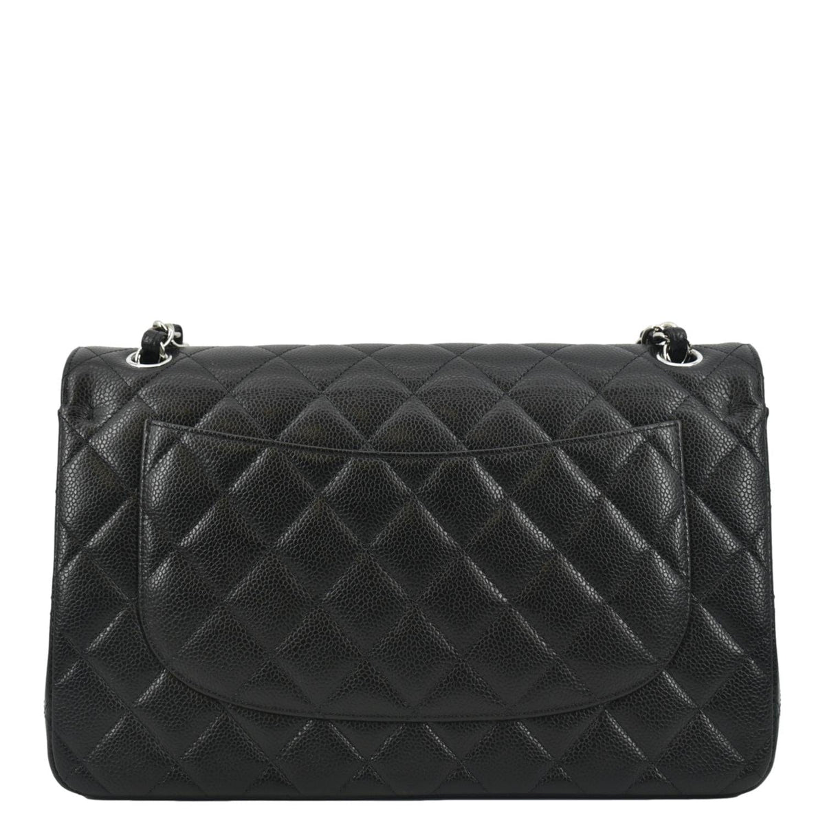 Chanel Classic Large Double Flap Quilted Leather Shoulder Bag Black