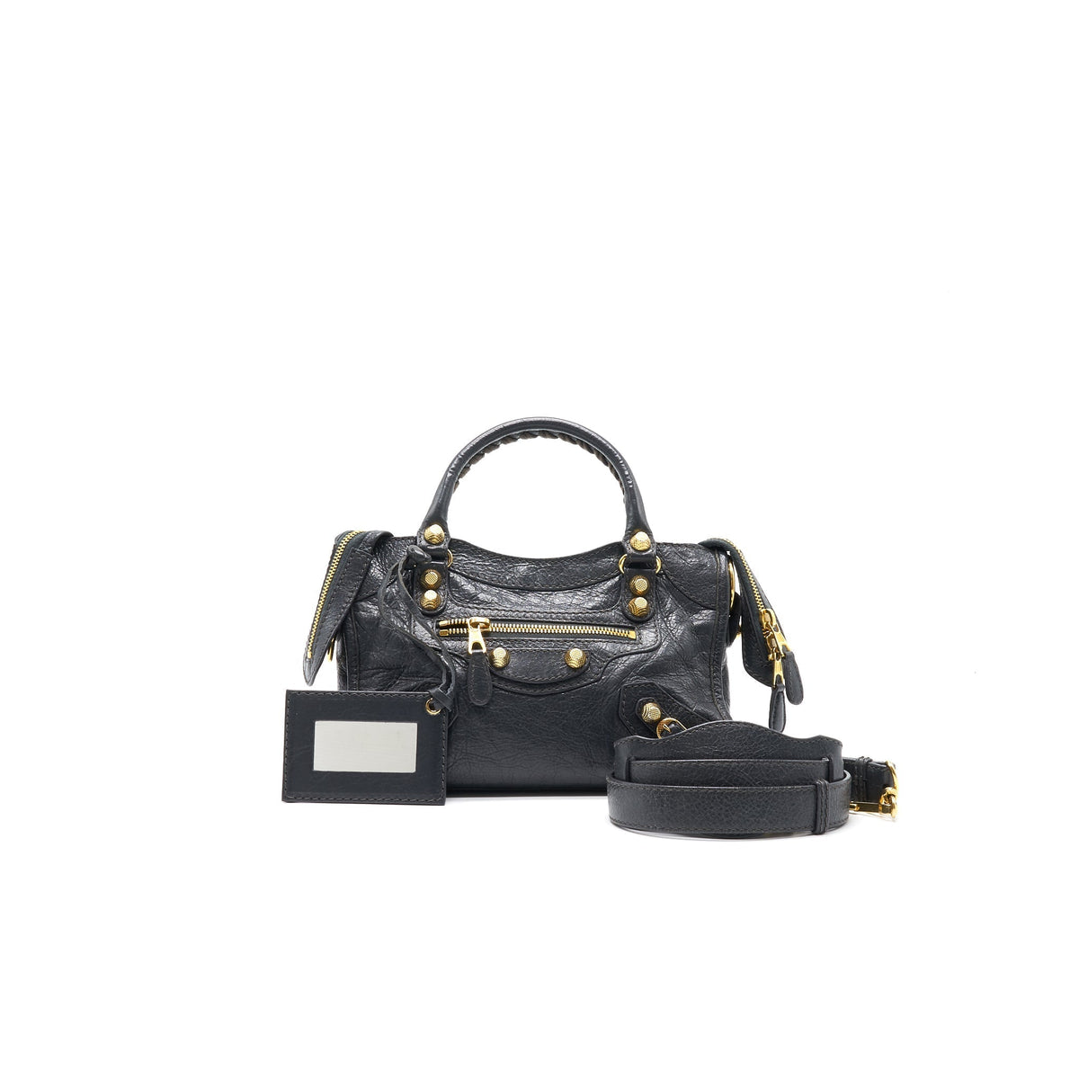balenciaga Mini City Dark Grey GHW