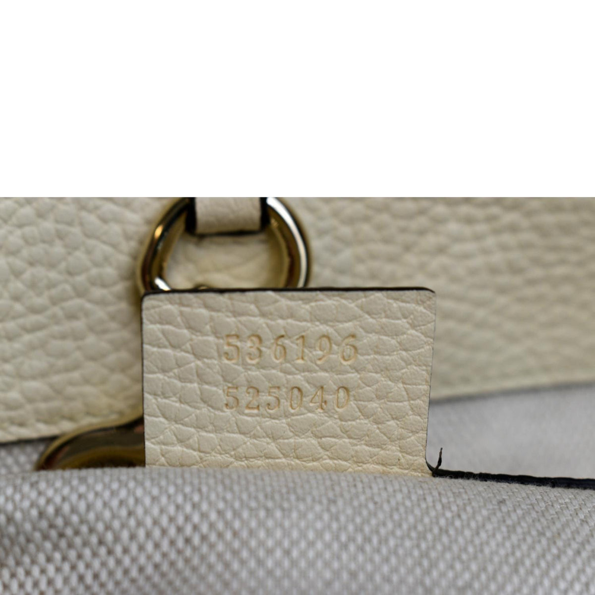 GUCCI Women Soho Medium Chain Leather Tote Shoulder Bag Ivory 536196
