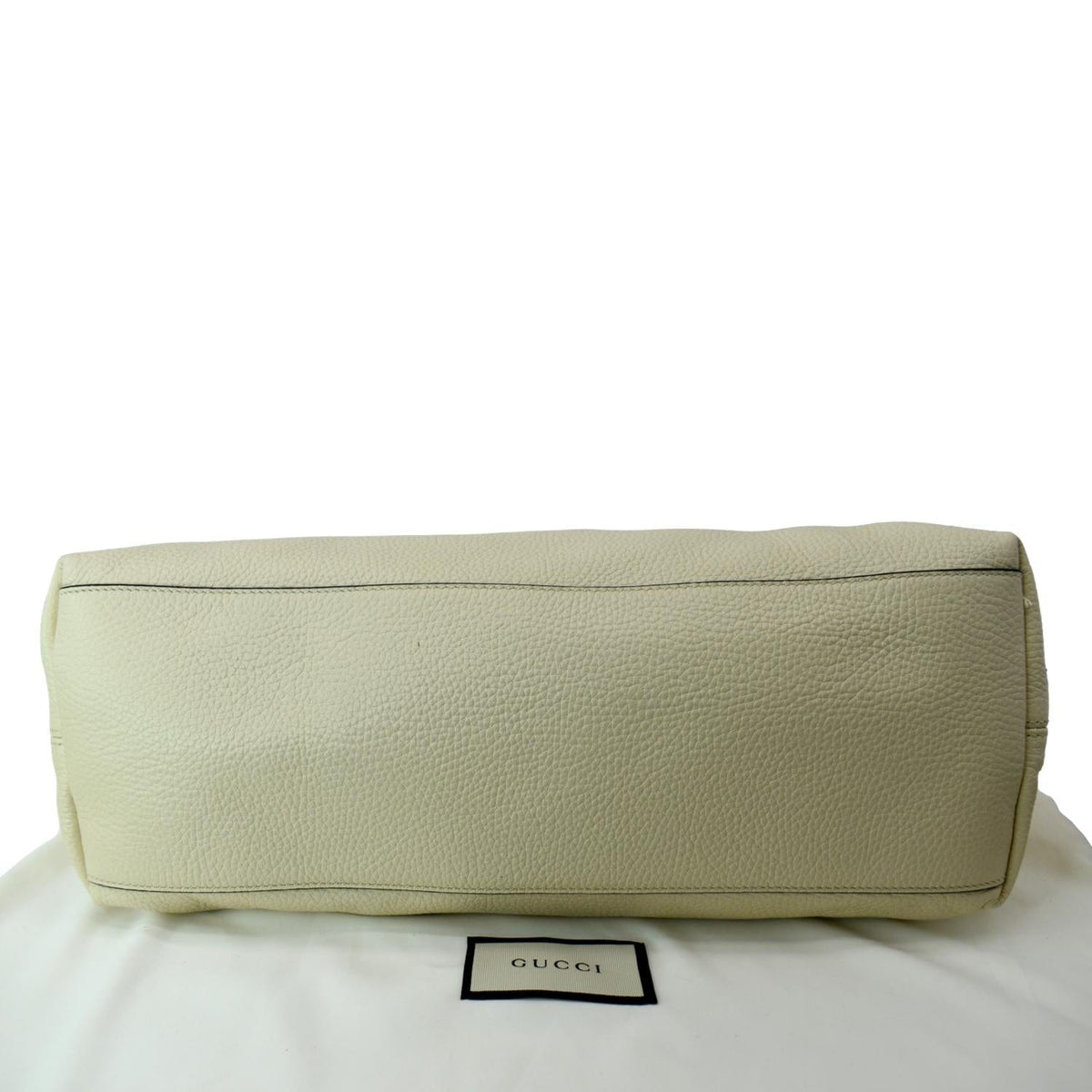 GUCCI Women Soho Medium Chain Leather Tote Shoulder Bag Ivory 536196