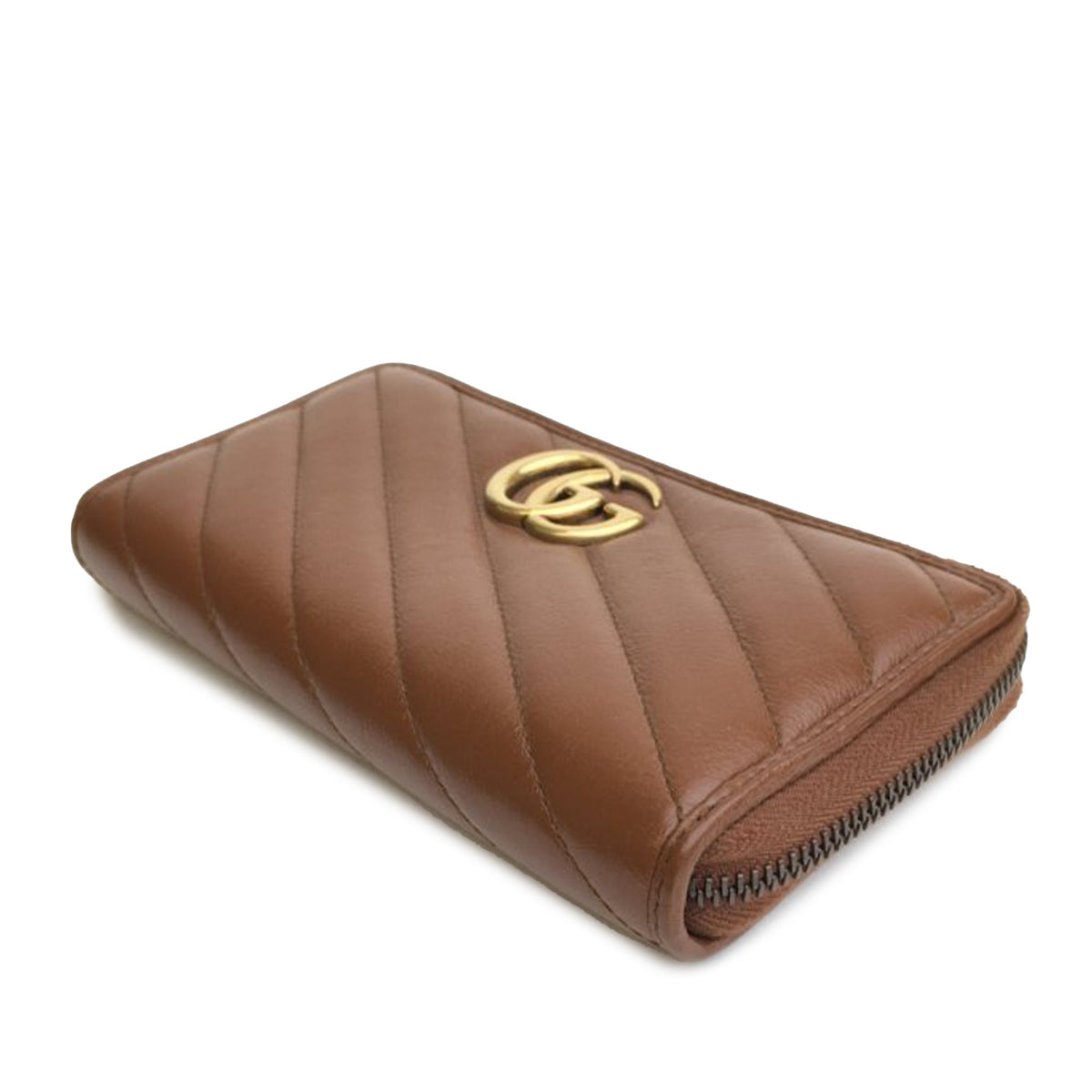 GUCCI GG Marmont Leather Zip Around Wallet Long Wallets