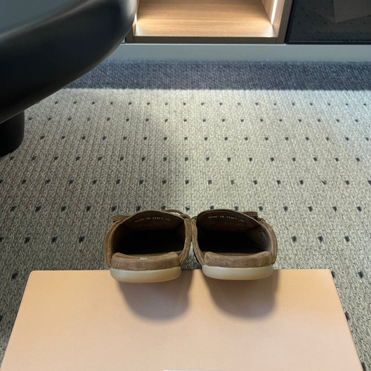 MIU M SUEDE MULES