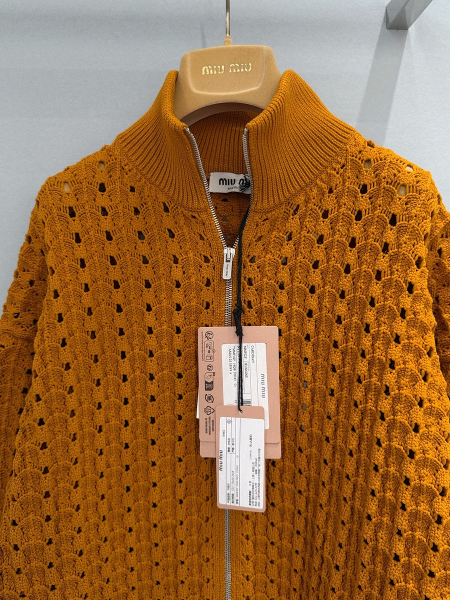 MIU M ZIP CARDIGAN