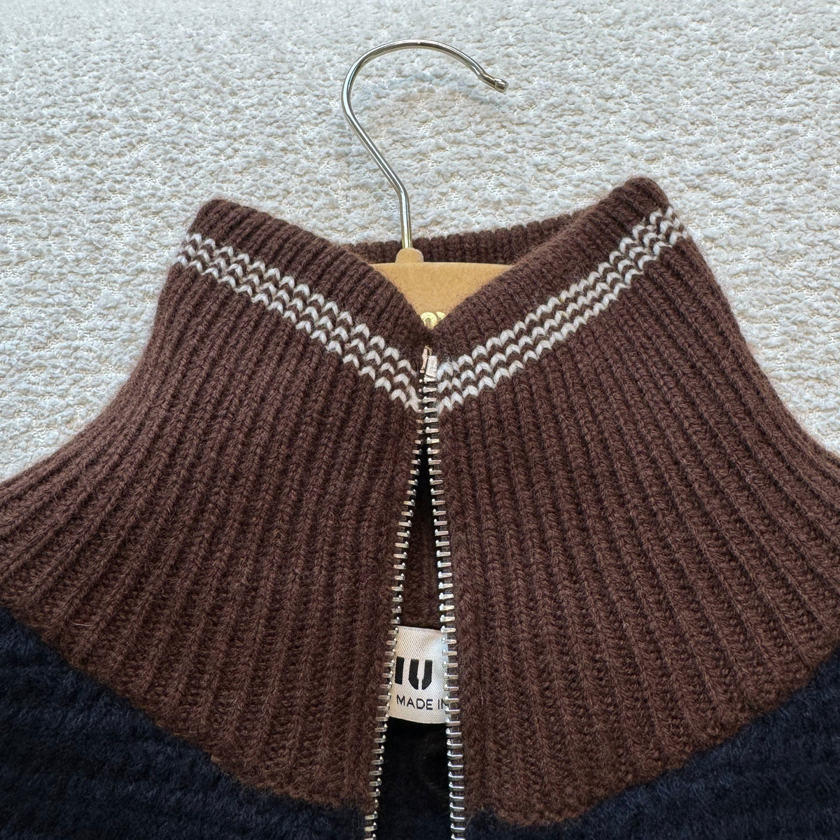 MIU M ZIP CARDIGAN