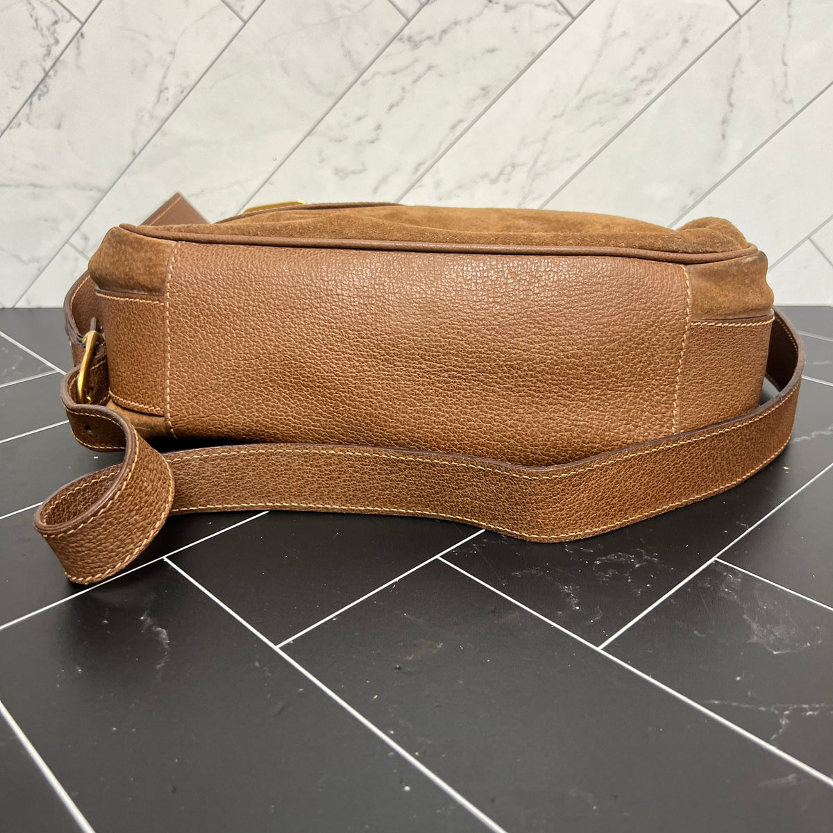 Gucci Brown Leather & Suede Saddle Bag