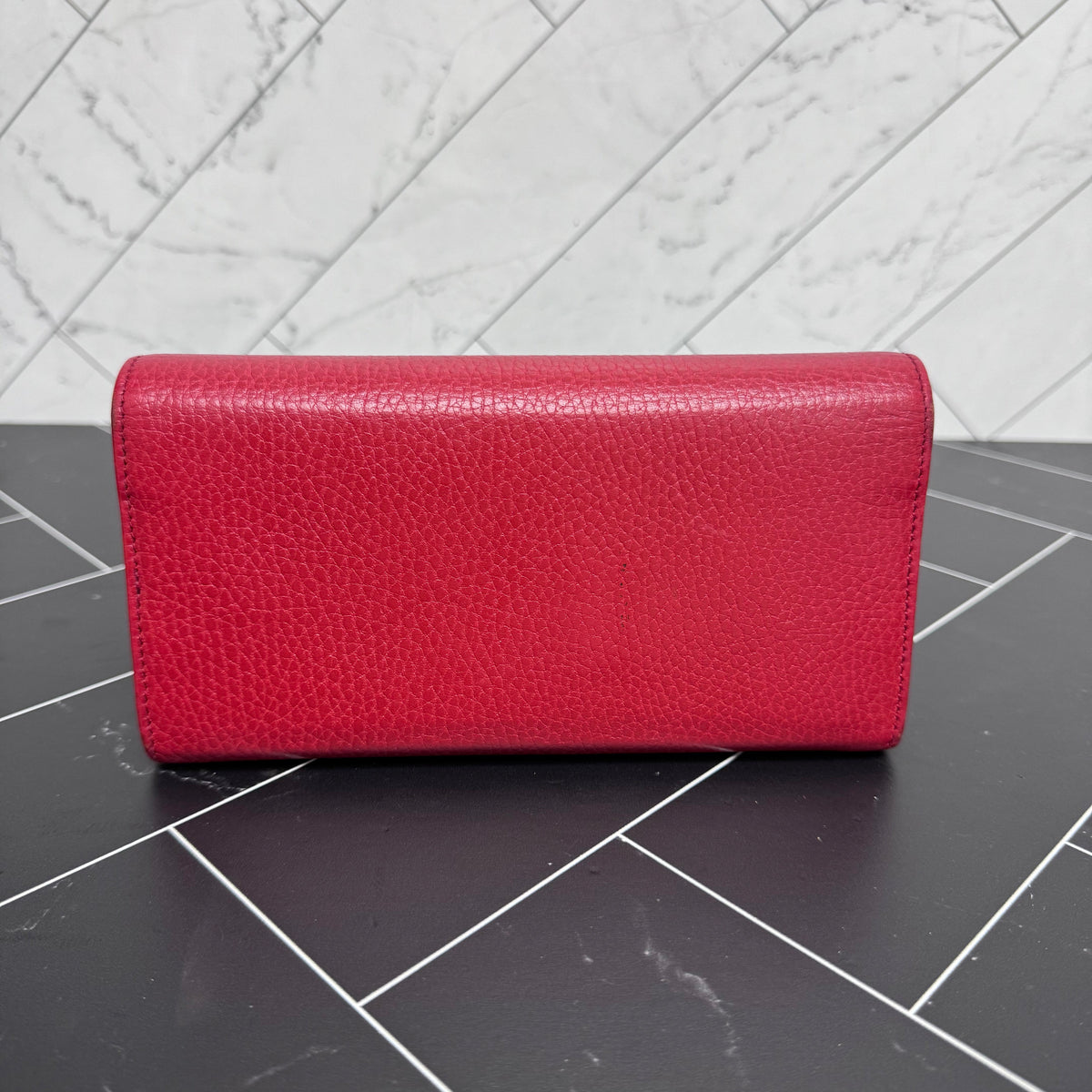 Gucci Red Leather Interlocking G Long Wallet