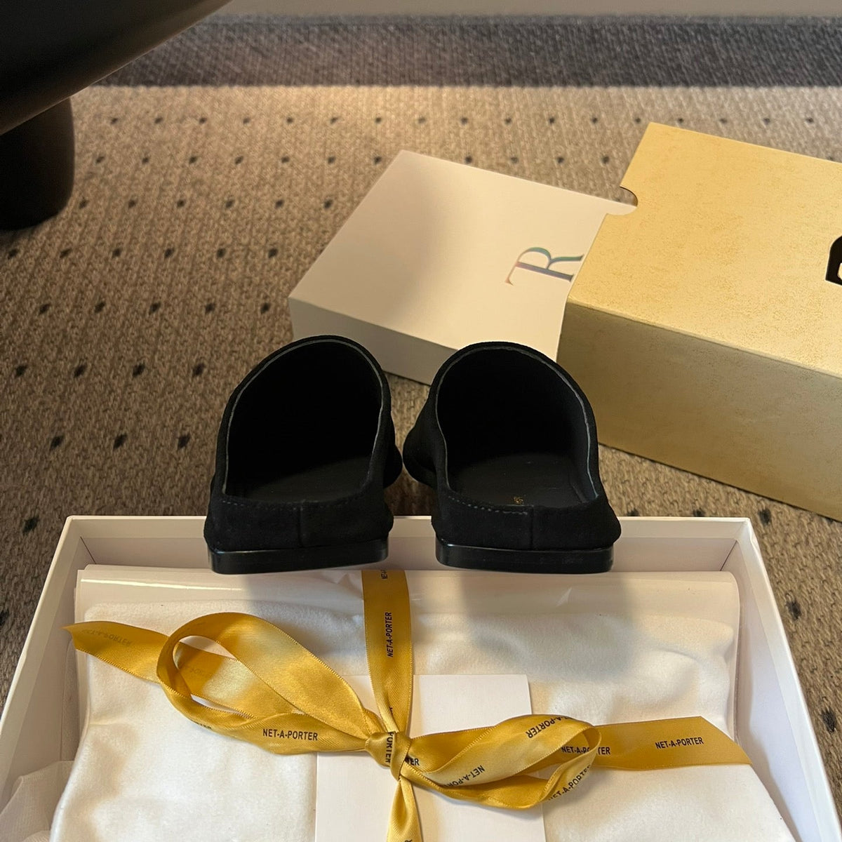 THE ROW SUEDE MULES