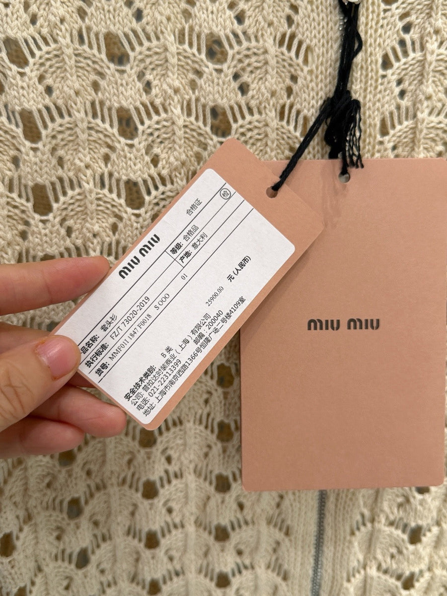MIU M ZIP CARDIGAN