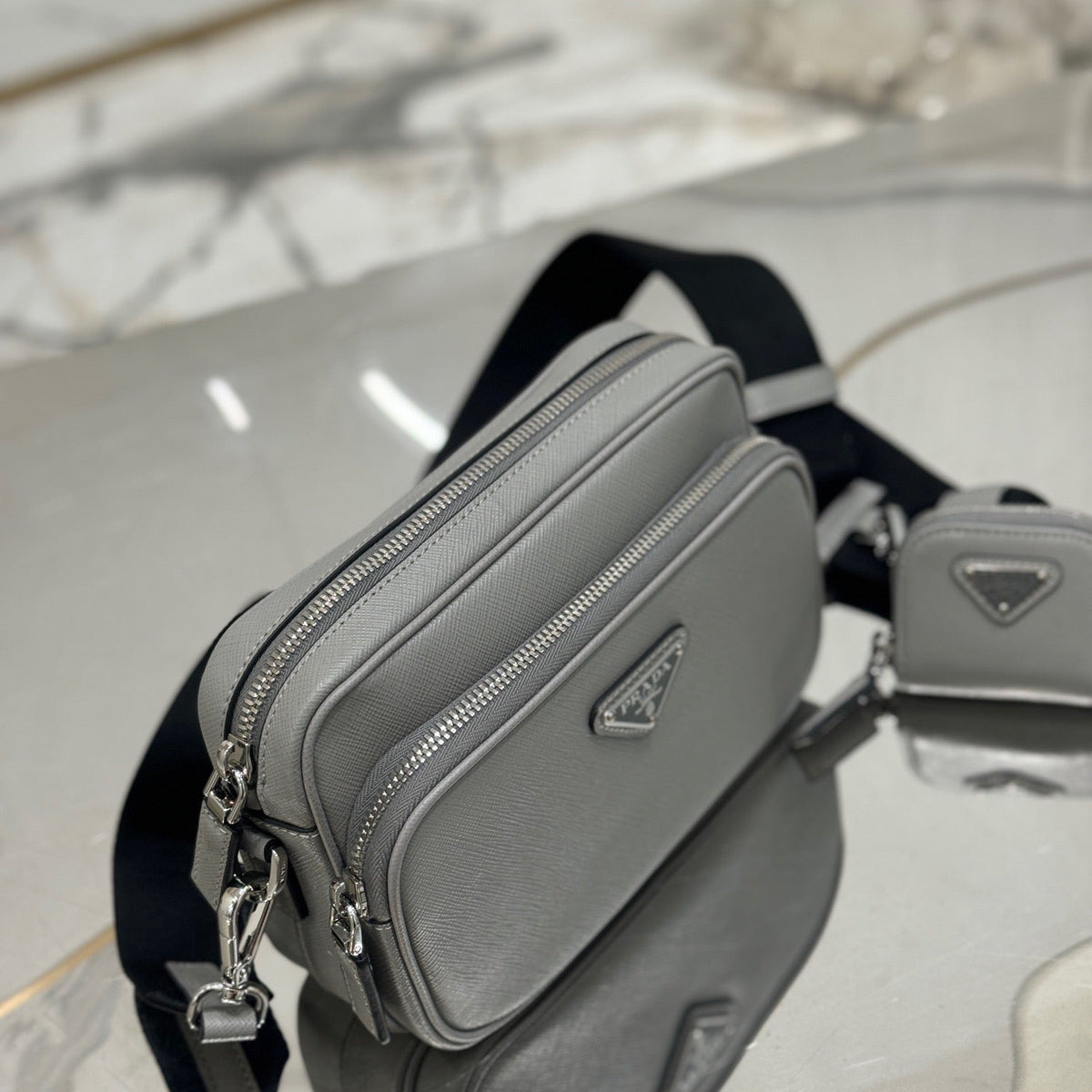 PD SAFFIANO LEATHER SHOULDER BAG