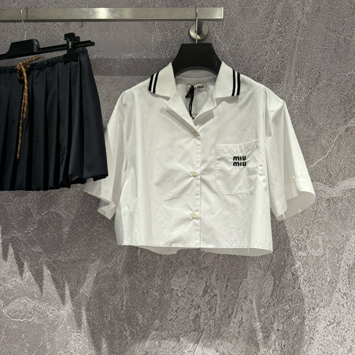 MIU M CROPPED SHIRT