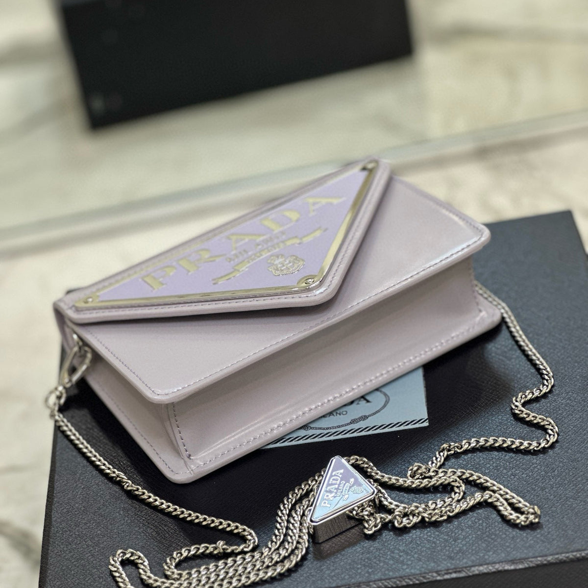 PD TRIANGLE LOGO BUFFED SHOULDER BAG