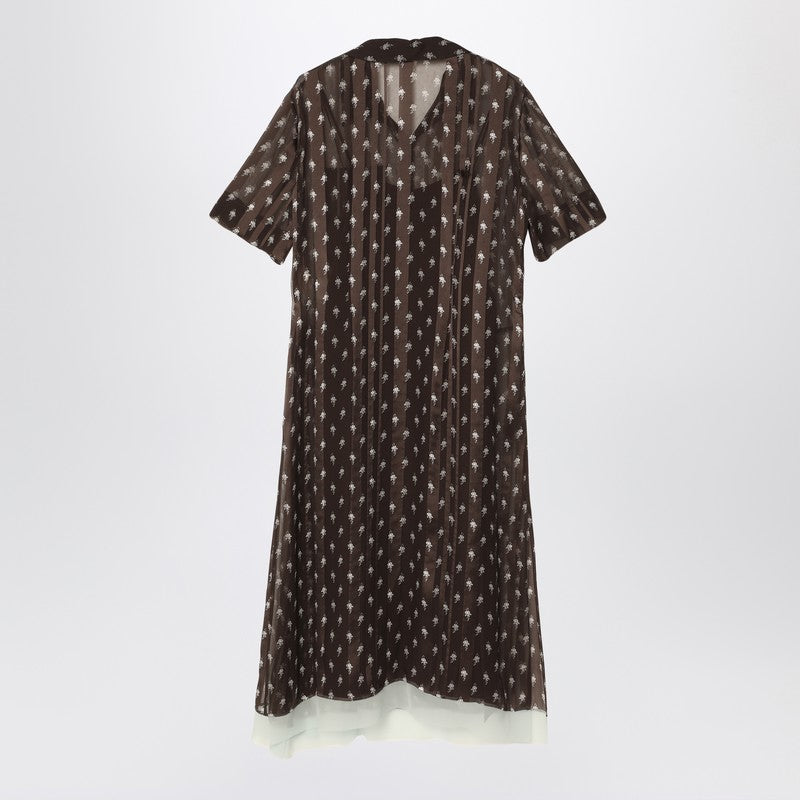 Fendi Brown Chiffon Chemisier Dress Women