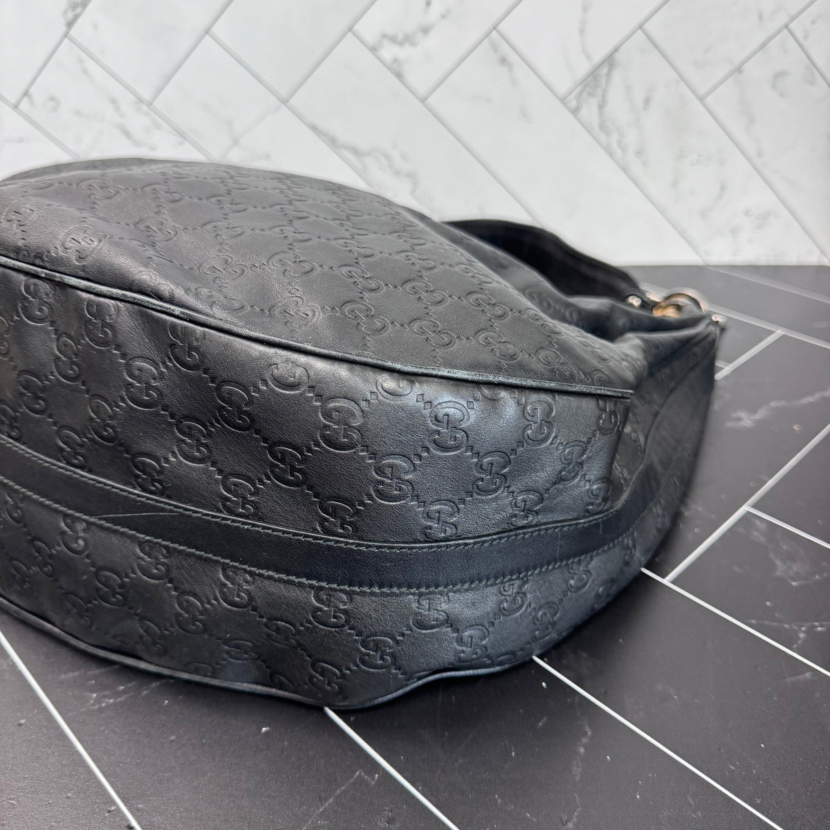 Gucci Black Twins Large Hobo Tote Bag