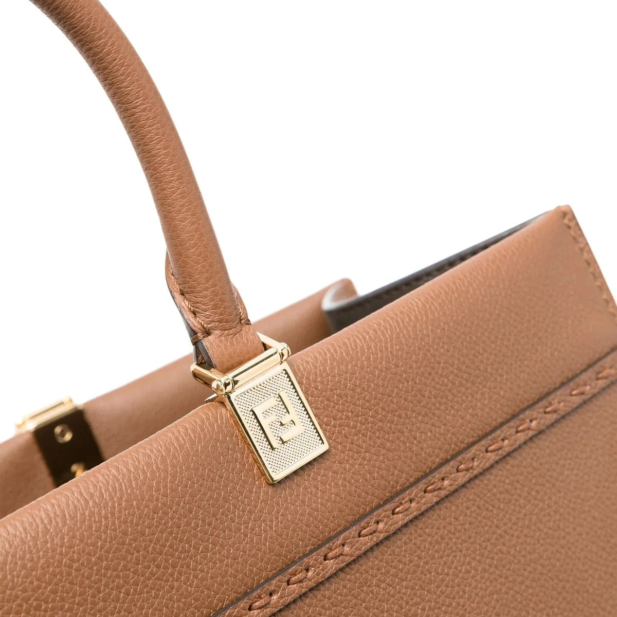 FENDI SUNSHINE CALFSKIN LEATHER MEDIUM SHOPPER TOTE BAG