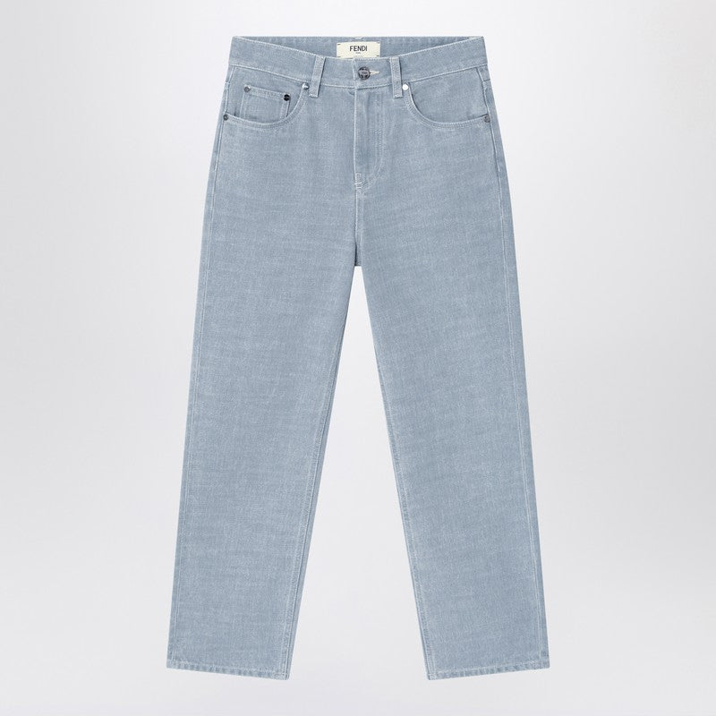 Fendi Light Blue Straight Jeans Women