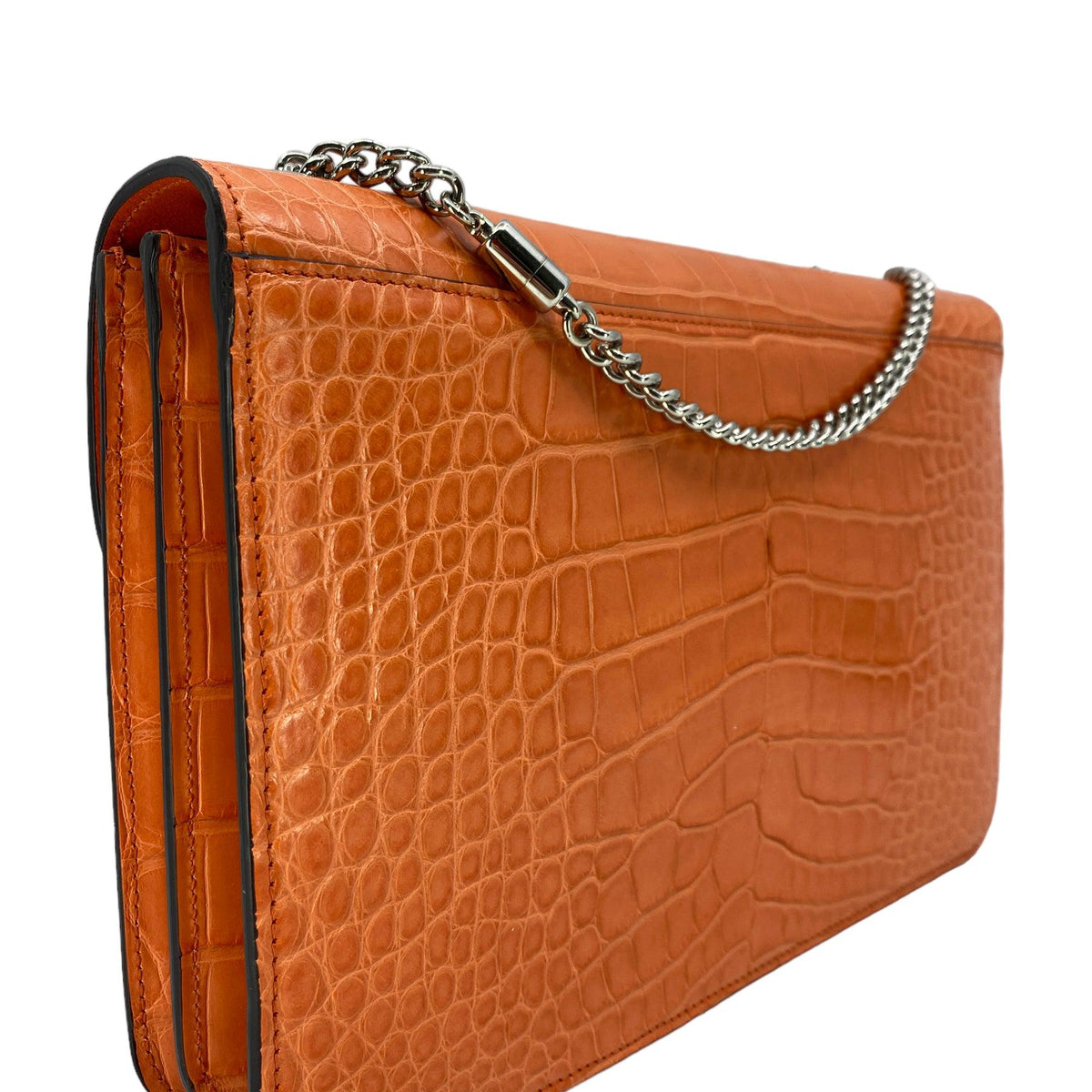 Gucci Coral Crocodile Interlocking GG Shoulder Bag
