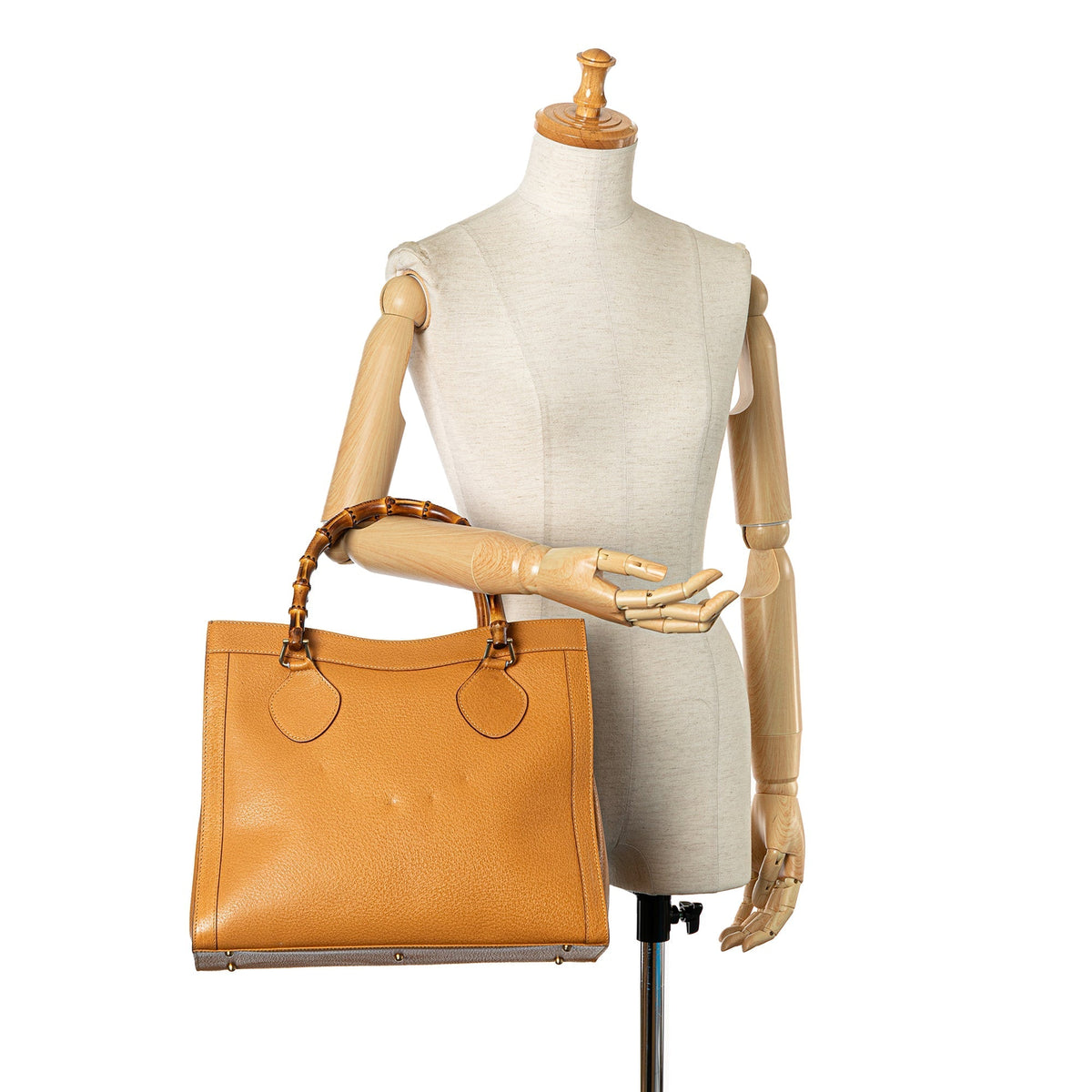 GUCCI Medium Leather Bamboo Diana Tote Tote Bag