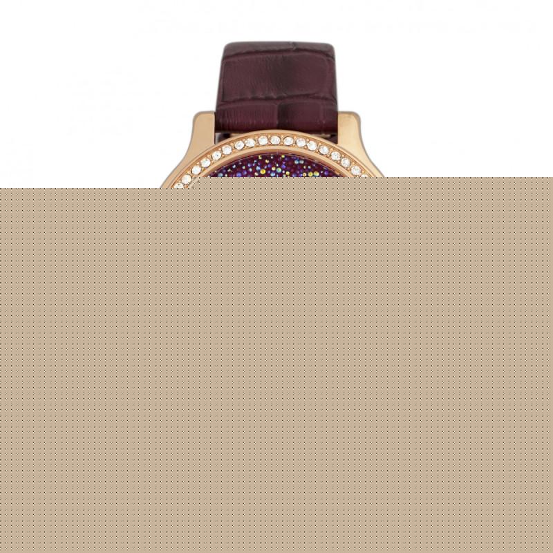 Bertha Cora Crystal-Encrusted Leather-Band Watch