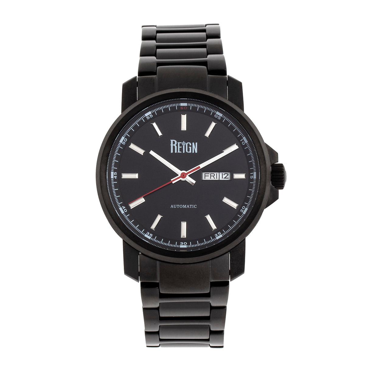 Reign Helios Automatic Bracelet Watch w/Day/Date - Black