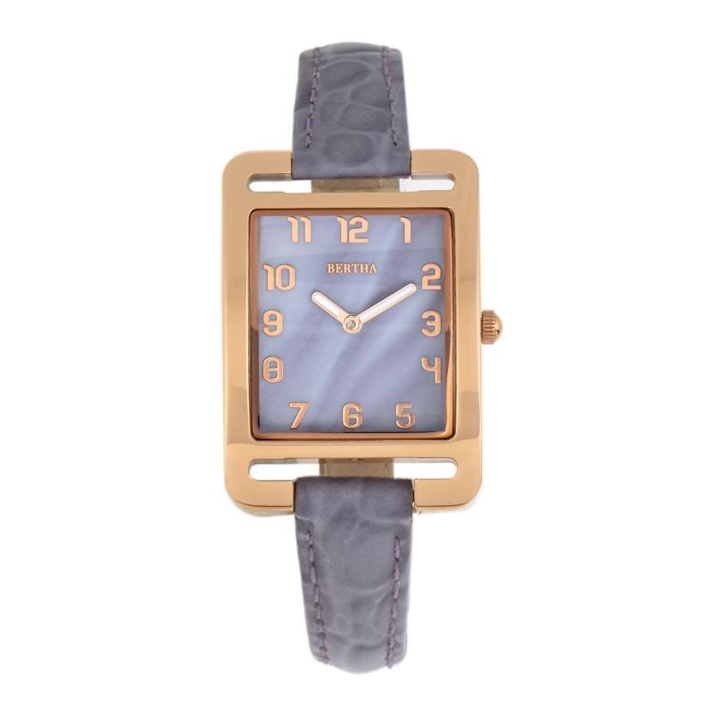 Bertha Marisol Swiss MOP Leather-Band Watch