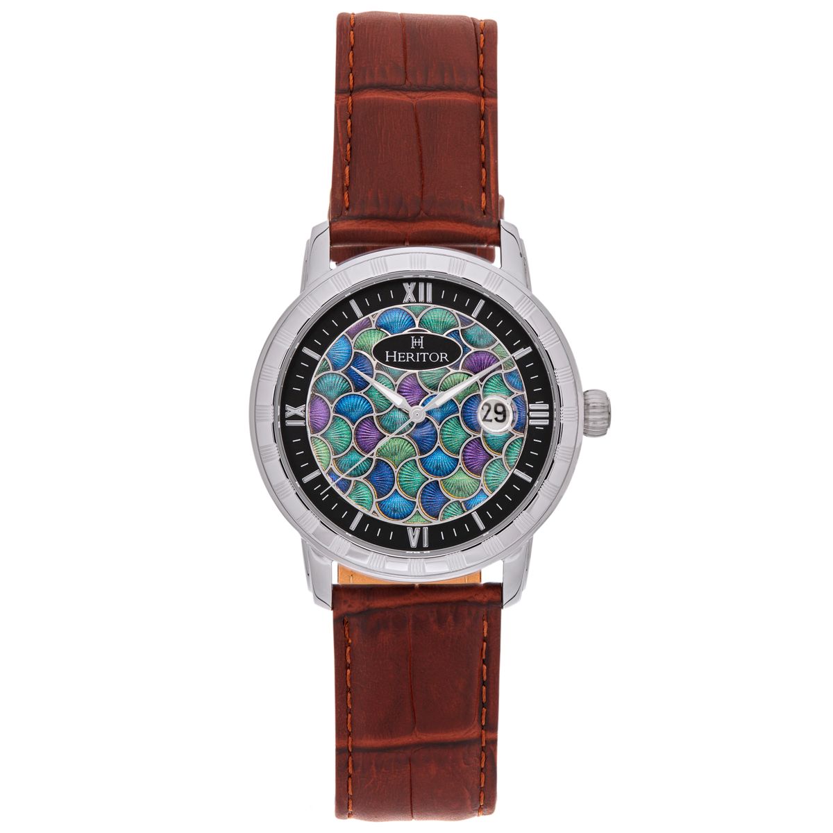 Heritor Automatic Protégé Leather-Band Watch w/Date