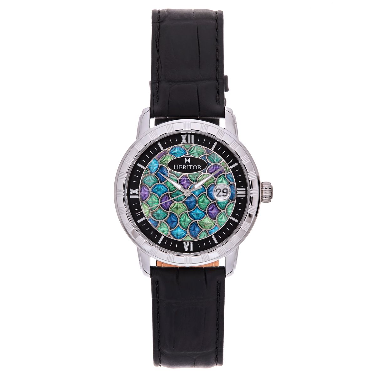 Heritor Automatic Protégé Leather-Band Watch w/Date