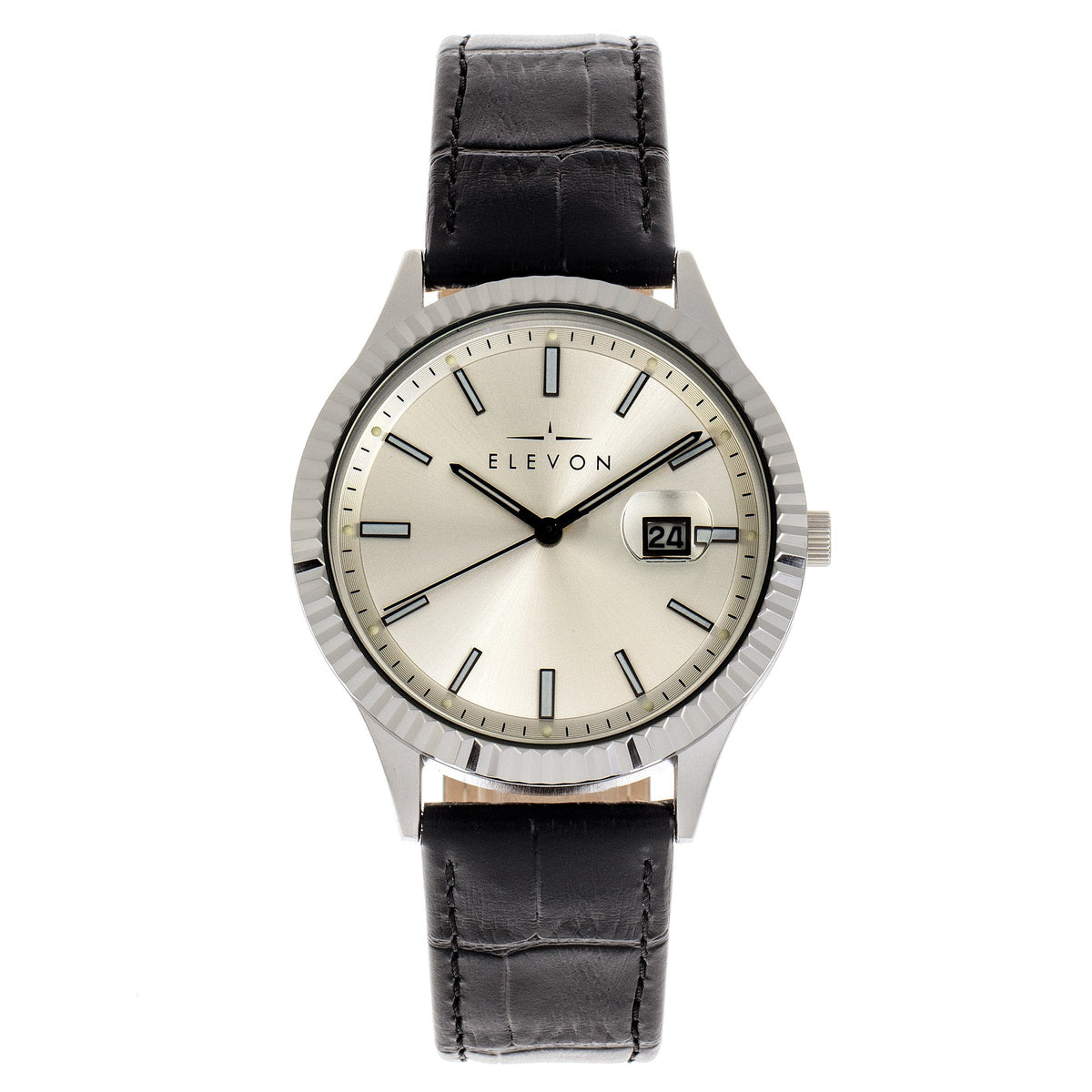 Elevon Concorde Leather-Band Watch w/Date